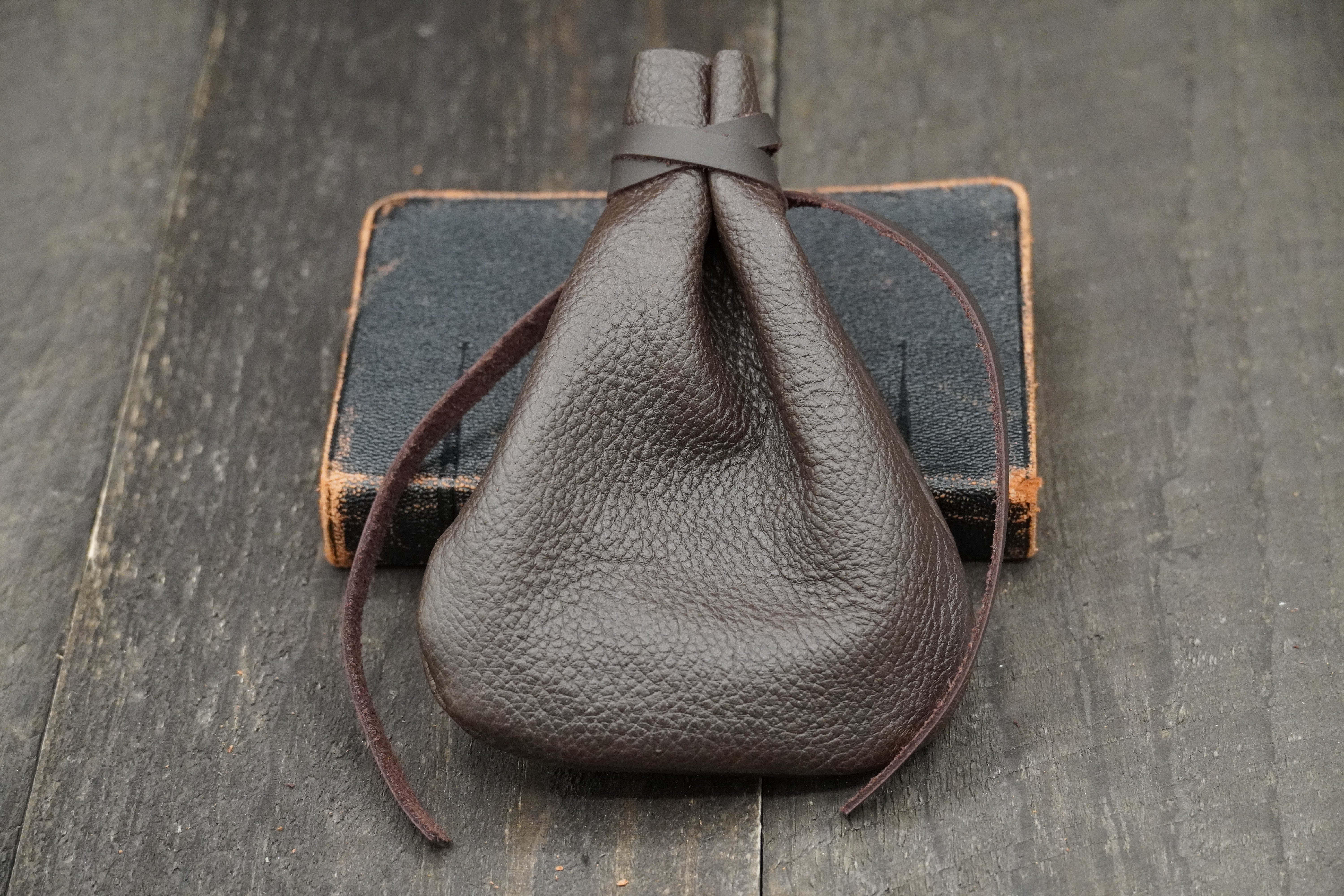 Dark Brown Leather Rosary Pouch – Runewood Rosary Co.