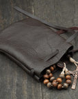Dark Brown Leather Rosary Pouch