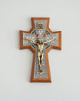 Celtic Wall Crucifix with Green Epoxy 5 1/2''
