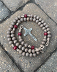 Bethlehem Christmas rosary by Runewood Rosary combining silver hardware and wooden beads for faithful devotion
