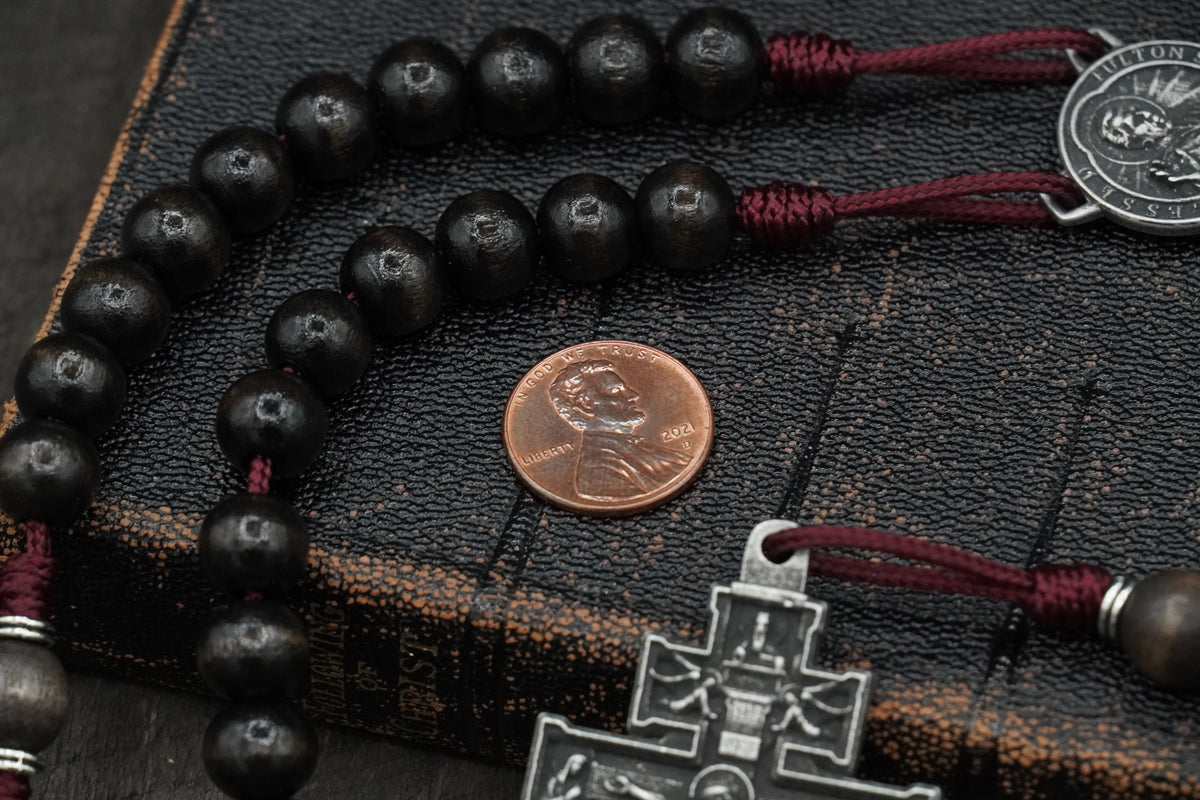 Blessed Fulton J. Sheen Bi-Ritual Runewood Exclusive Pewter Hardware Rosary