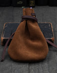 Brown Leather Suede Pouch