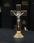 Gold and Black St. Benedict Desktop Crucifix 3.5''
