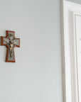 Celtic Wall Crucifix with Green Epoxy 5 1/2''