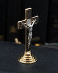 Gold and Black St. Benedict Desktop Crucifix 3.5''