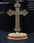 4 Way Communion Confirmation Desktop Crucifix with Red, White and Blue Enamel 4.3''