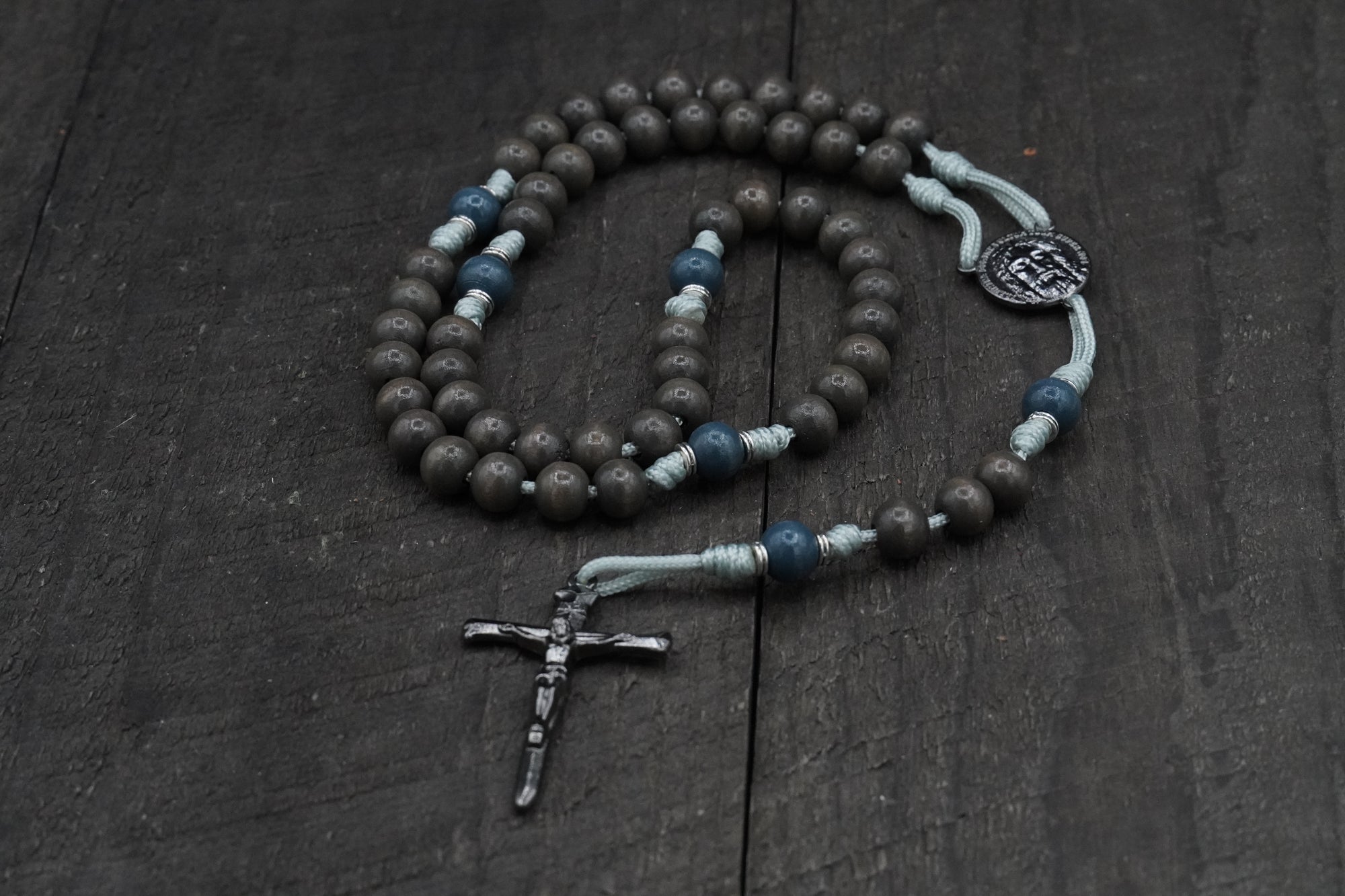 Turin Durable Paracord Rosary - Wooden Rosary - Catholic Rosary for Men