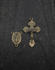 Bronze crucifix detail symbolizing grace and devotion on handmade Heavenly Grace rosary
